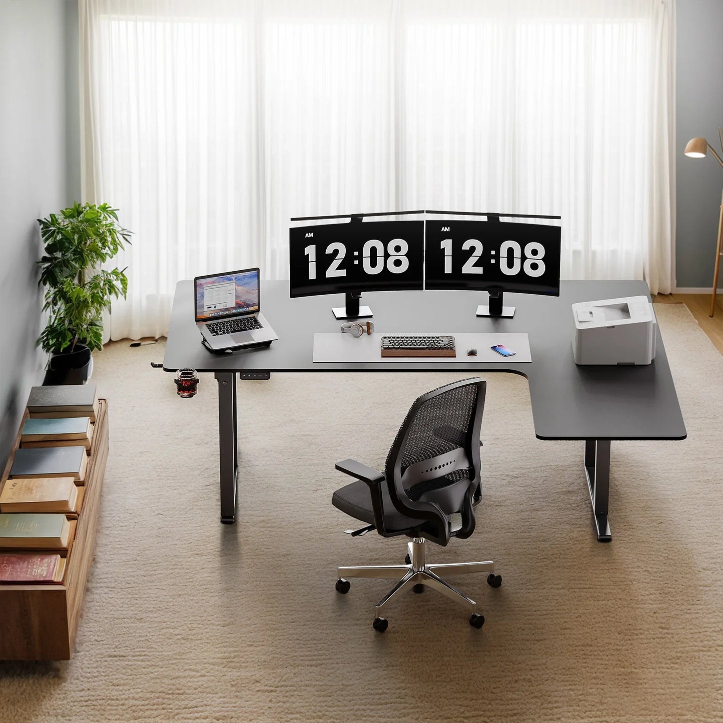 L Shaped Standing Desk, 63/71x43 Inches Electric Stand Up Desk with Dual Motor & Memory Controller, Desk with Adjustable Height
