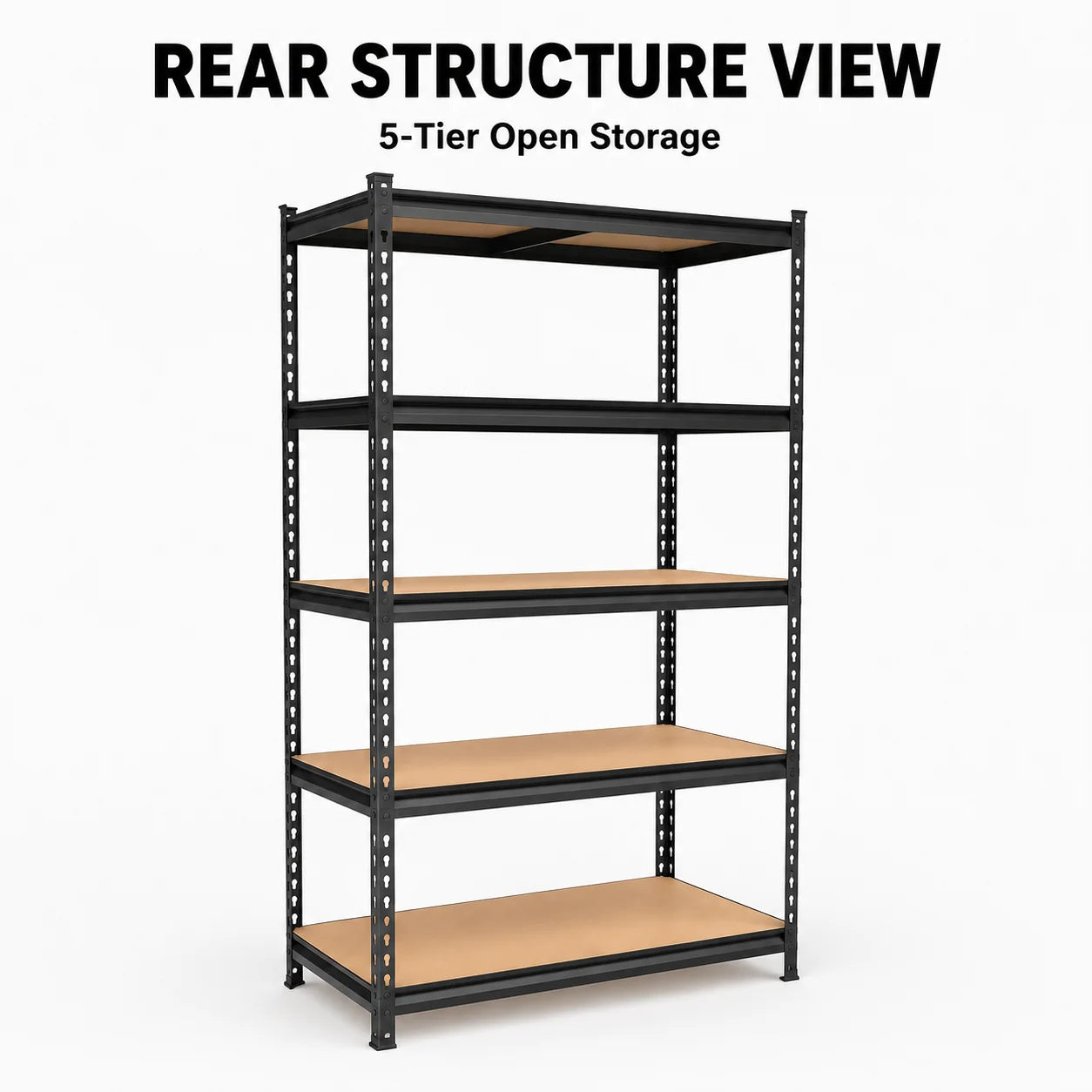27.6'W X 60'H 5-Tier Garage Shelving Unit, 2200 LBS Heavy Duty Storage Shelves, Metal Rack with MDF Board, Screw Assembly Adjustable Utility Organizer for Basement Pantry Kitchen Laundry Closet, 440 LBS Load Per Shelf, 1 or 2