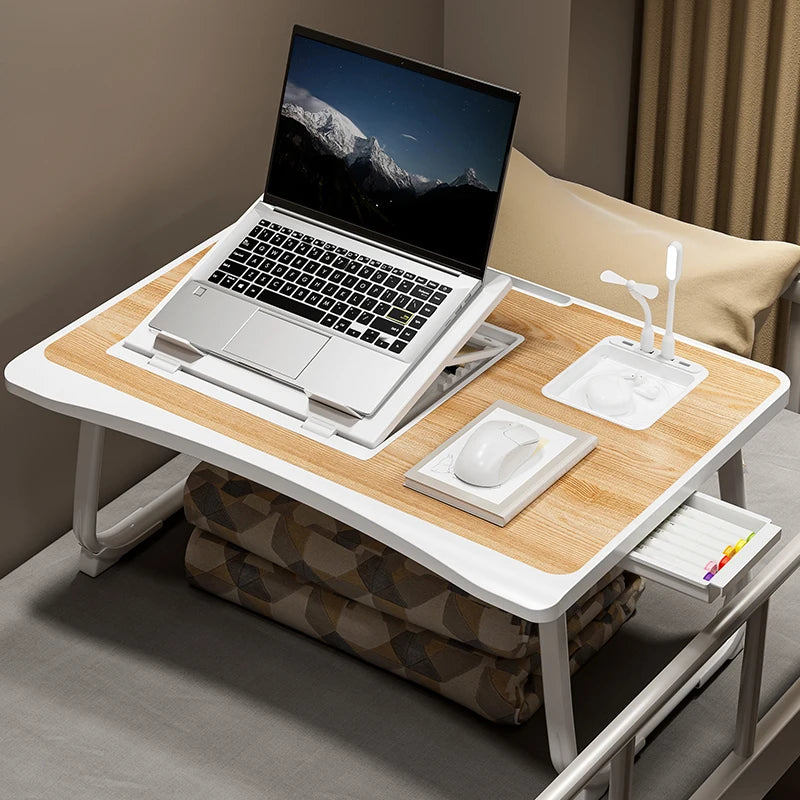 Foldable Laptop Desk, Desktop Lifting Laptop Rack, Reading Laptop Desk, Home Breakfast Tray Office Desk, Study Desk with Drawers
