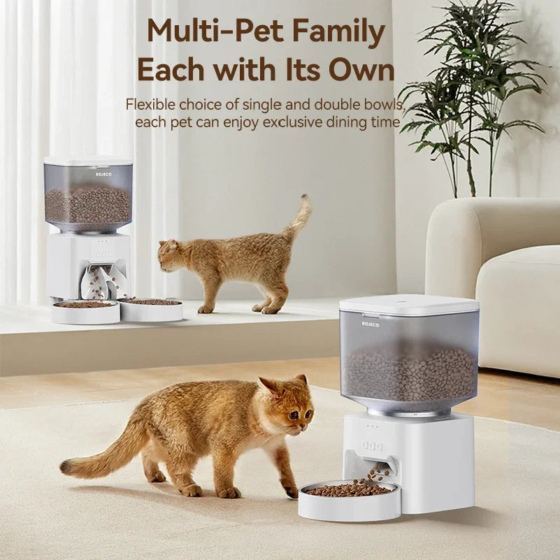 ROJECO 4.5L Automatic Dog Feeder WIFI Version Smart Cat Food Kibble Dispenser APP Remote Control Pet Feeder For Dog Cat Supplies