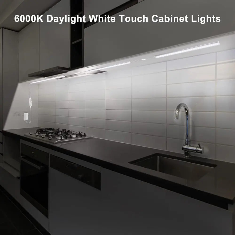 3-Piece 12 Slimline Daylight LED Under Cabinet Lights, Dimmable for Kitchen, Counter, Desk, and Workbench