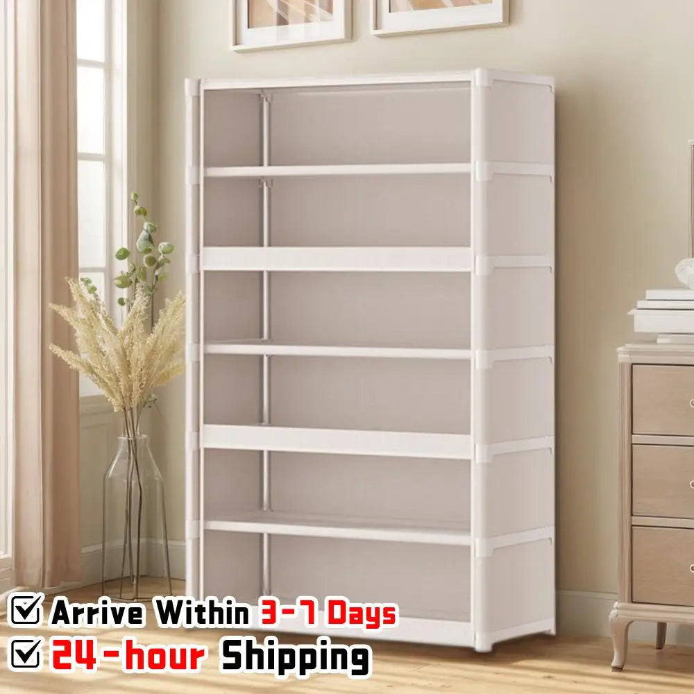 7-Layer Shoe Storage Cabinet Free Standing Shoe Rack Organizer with Flip Door Detachable Shoe Rack Organizer for Closet Entryway