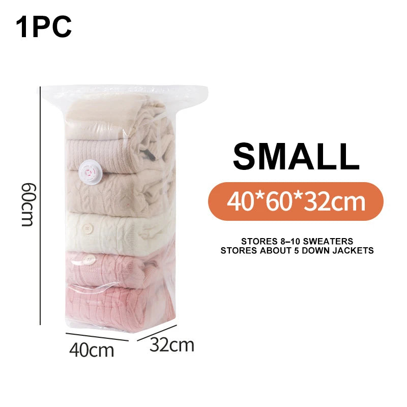 Vacuum Storage Bags Store Clothes Quilts Luggage Sealed Pump Free Thickened Large Capacity Space Saving Household Storage Supply