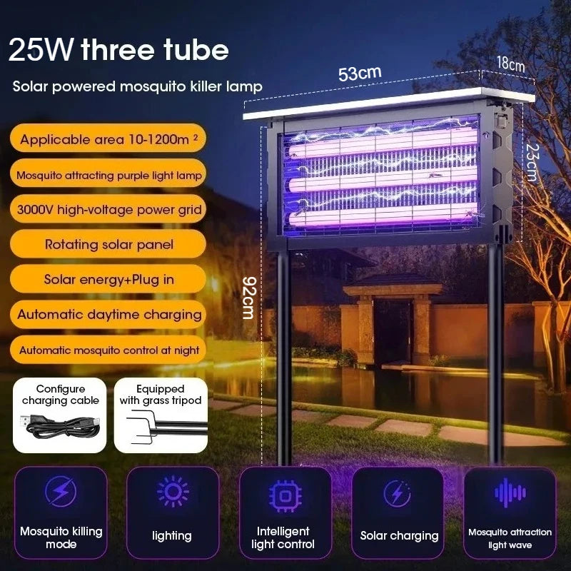 JOYINLED Solar Mosquito Killer Lamp Outdoor Garden Insect Trap