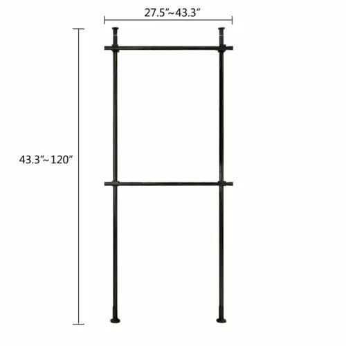 Garment Rack Clothes Storage Hanger Organizer Ceiling Top & Floor Metal Closet