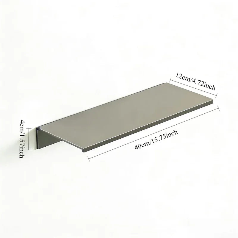 No Drilling Bedroom Decoration Wall Shelves Bathroom Study Living Room Metal Floating Shelves Single-Layer Storage Plants Books