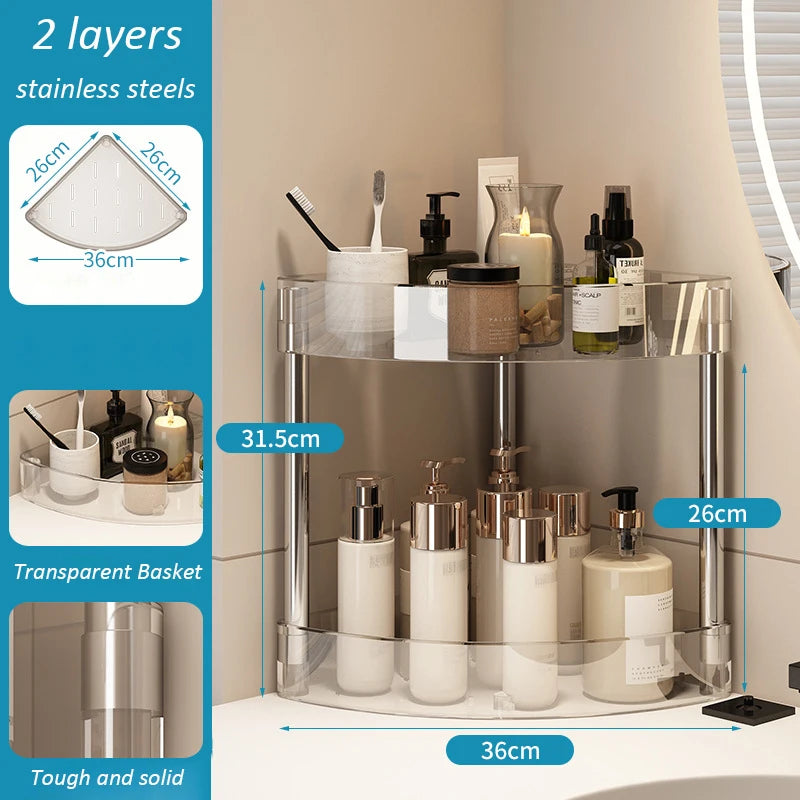 Shelf Trolley Bathroom Organizer Shelves Kitchen Home Large Capacity Storage Rack Acryl Cart Corner Cosmetic Organizer Supplies