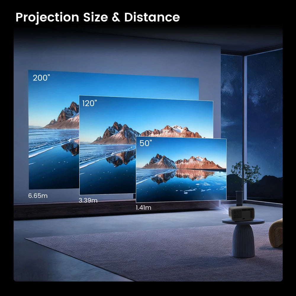 Touyinger Q13W 3800ANSI Full HD 4K Decoder Android 15 Support MEMC Smart TV Home Theater Fully Sealed Optical Projector