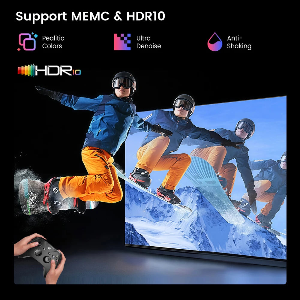 Touyinger Q13W 3800ANSI Full HD 4K Decoder Android 15 Support MEMC Smart TV Home Theater Fully Sealed Optical Projector