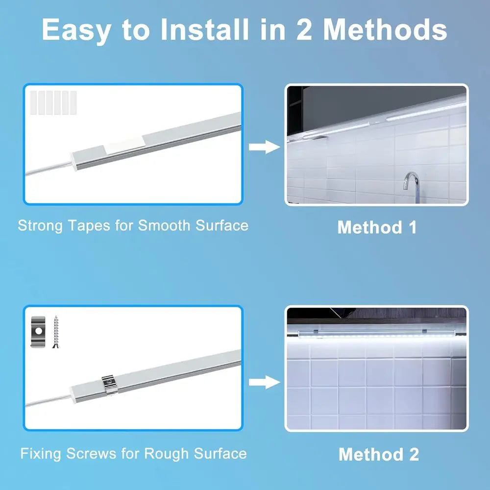 3-Piece 12 Slimline Daylight LED Under Cabinet Lights, Dimmable for Kitchen, Counter, Desk, and Workbench