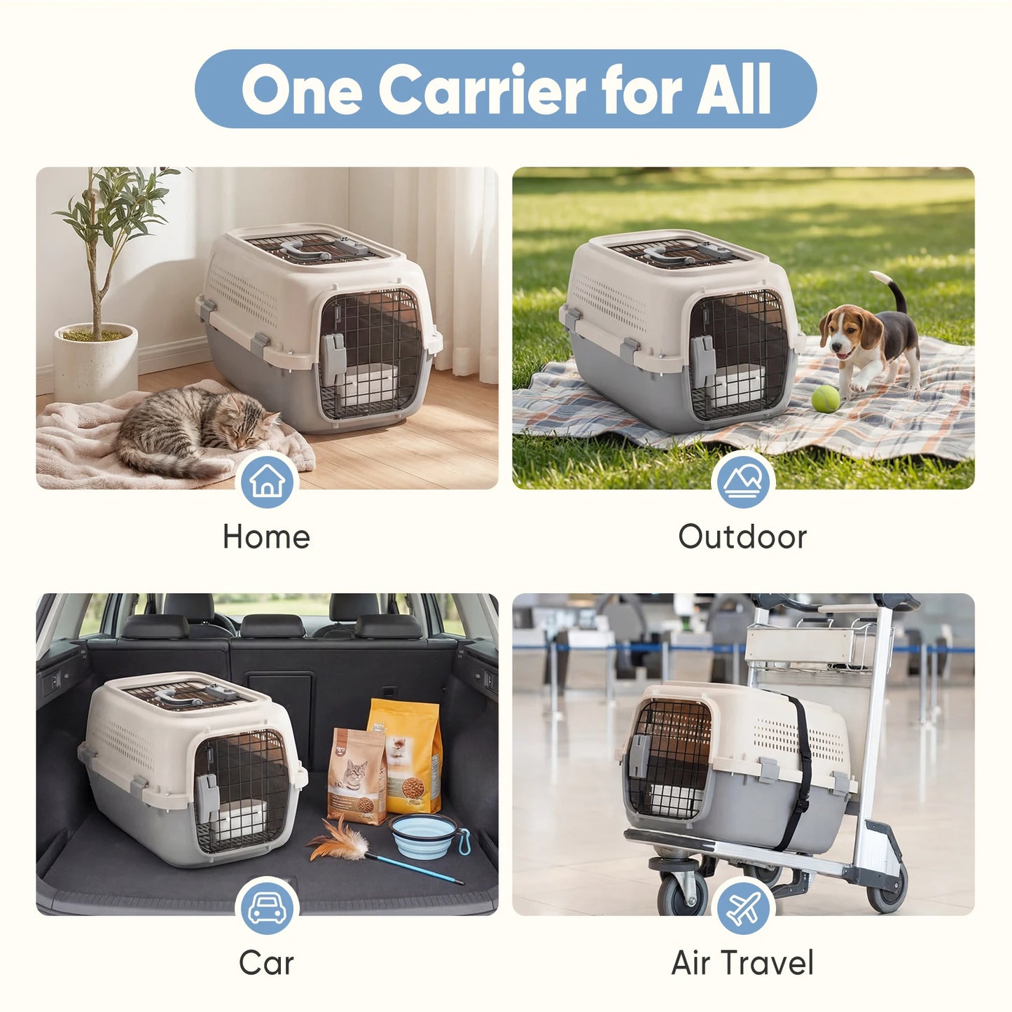 Pet Carrier For Small Dogs And Cats Front Load Door