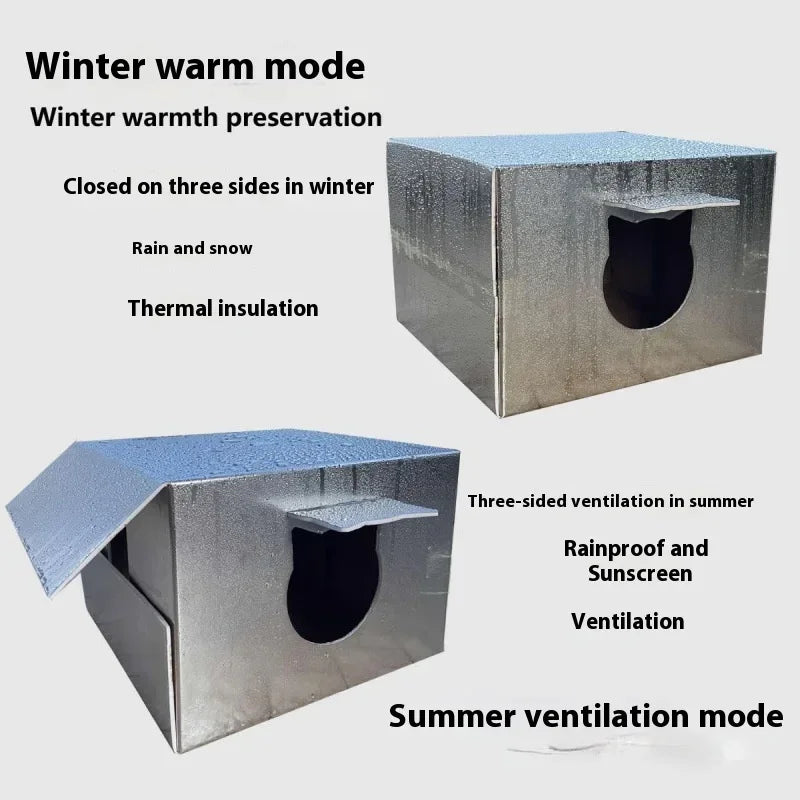 Outdoor Cat House Pet Shelter Waterproof Stray Cats Cold Windproof Scratch-Resistant Four Seasons Tent Dog Nest Warm House
