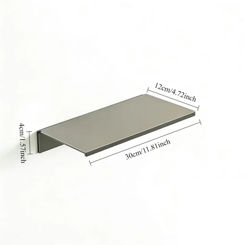 No Drilling Bedroom Decoration Wall Shelves Bathroom Study Living Room Metal Floating Shelves Single-Layer Storage Plants Books