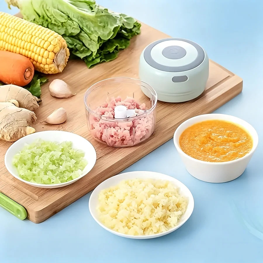 250ml Mini Electric Garlic Chopper Cordless Food Processor Meat Grinder Onion Veggie Dicer Baby Food Maker Kitchen Gadget Christmas Mom Gift