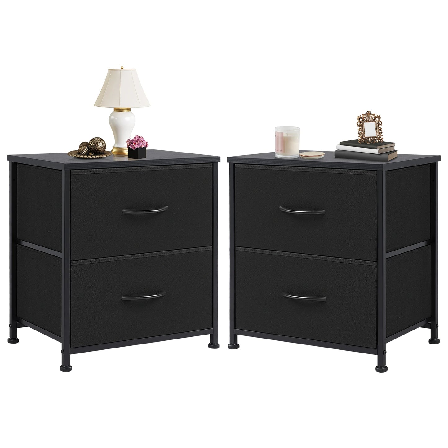 JHK Nightstand Bedside Table With Storage Drawers For Bedroom