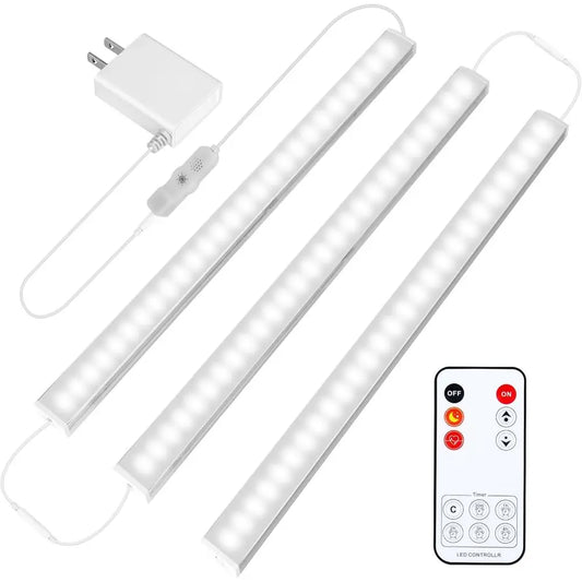 3-Piece 12 Slimline Daylight LED Under Cabinet Lights, Dimmable for Kitchen, Counter, Desk, and Workbench