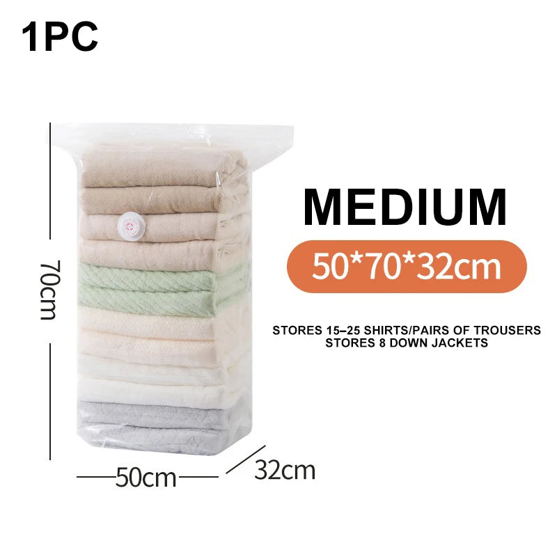 Vacuum Storage Bags Store Clothes Quilts Luggage Sealed Pump Free Thickened Large Capacity Space Saving Household Storage Supply