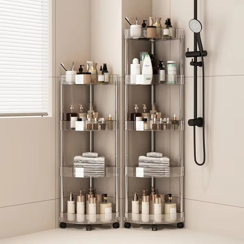 Shelf Trolley Bathroom Organizer Shelves Kitchen Home Large Capacity Storage Rack Acryl Cart Corner Cosmetic Organizer Supplies