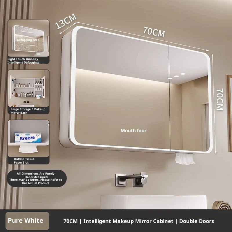 LED Bathroom Mirror Anti Fog Touch Sensor Dimmable Wall Mount Full Body Table Mirror Makeup Vanity Furniture Household Beauty