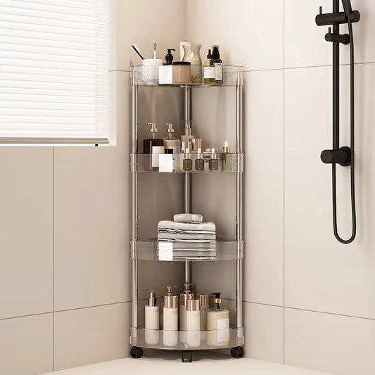 Shelf Trolley Bathroom Organizer Shelves Kitchen Home Large Capacity Storage Rack Acryl Cart Corner Cosmetic Organizer Supplies