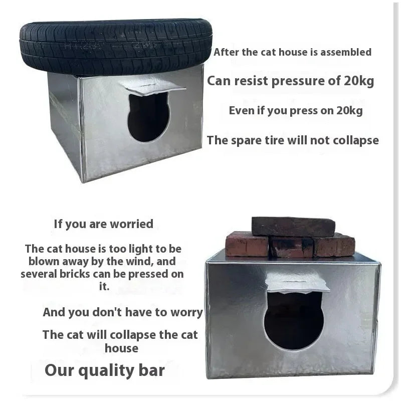 Outdoor Cat House Pet Shelter Waterproof Stray Cats Cold Windproof Scratch-Resistant Four Seasons Tent Dog Nest Warm House
