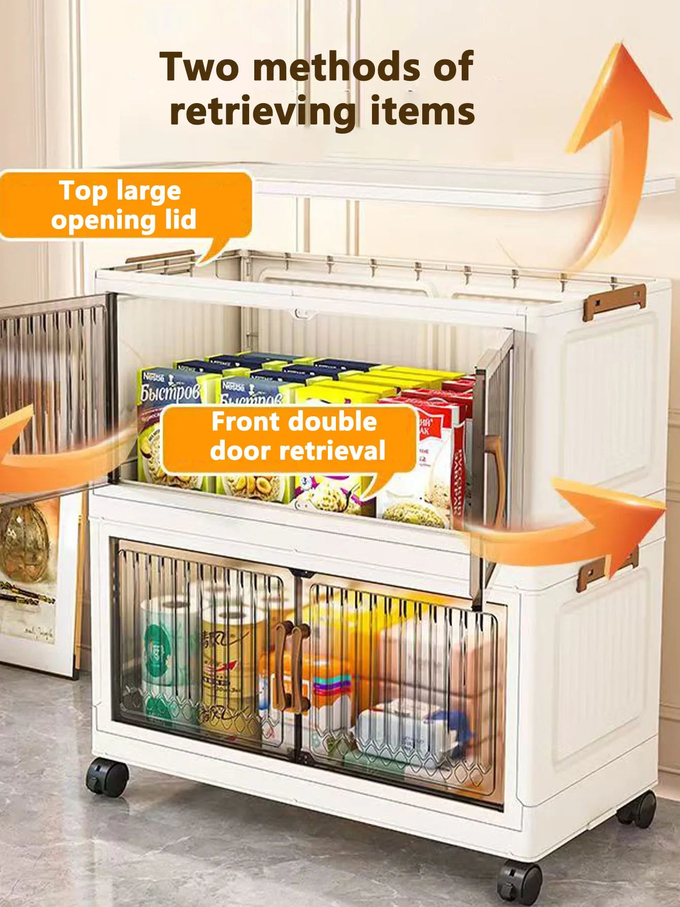 Thickened Foldable Multi-layer Storage Cabinet on Wheels – Mobile Organizer for Baby Closet, Snacks & Toys, Space-Saving Home