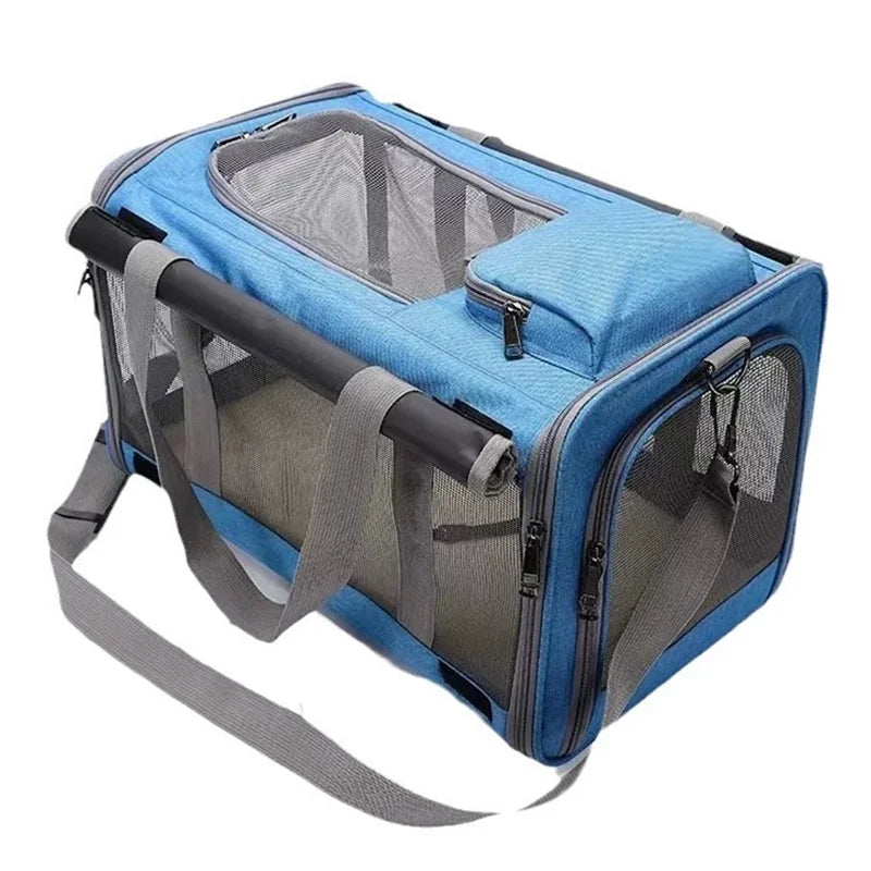 1pc Large Cat Bags Portable Dog Carrier Bag Mesh Breathable Folding Handbag Airline Approved Travel Pet Bag Kitten Transport Bag