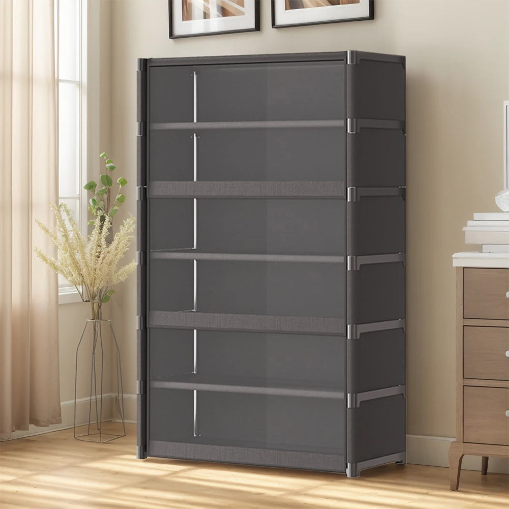 7-Layer Shoe Storage Cabinet Free Standing Shoe Rack Organizer with Flip Door Detachable Shoe Rack Organizer for Closet Entryway