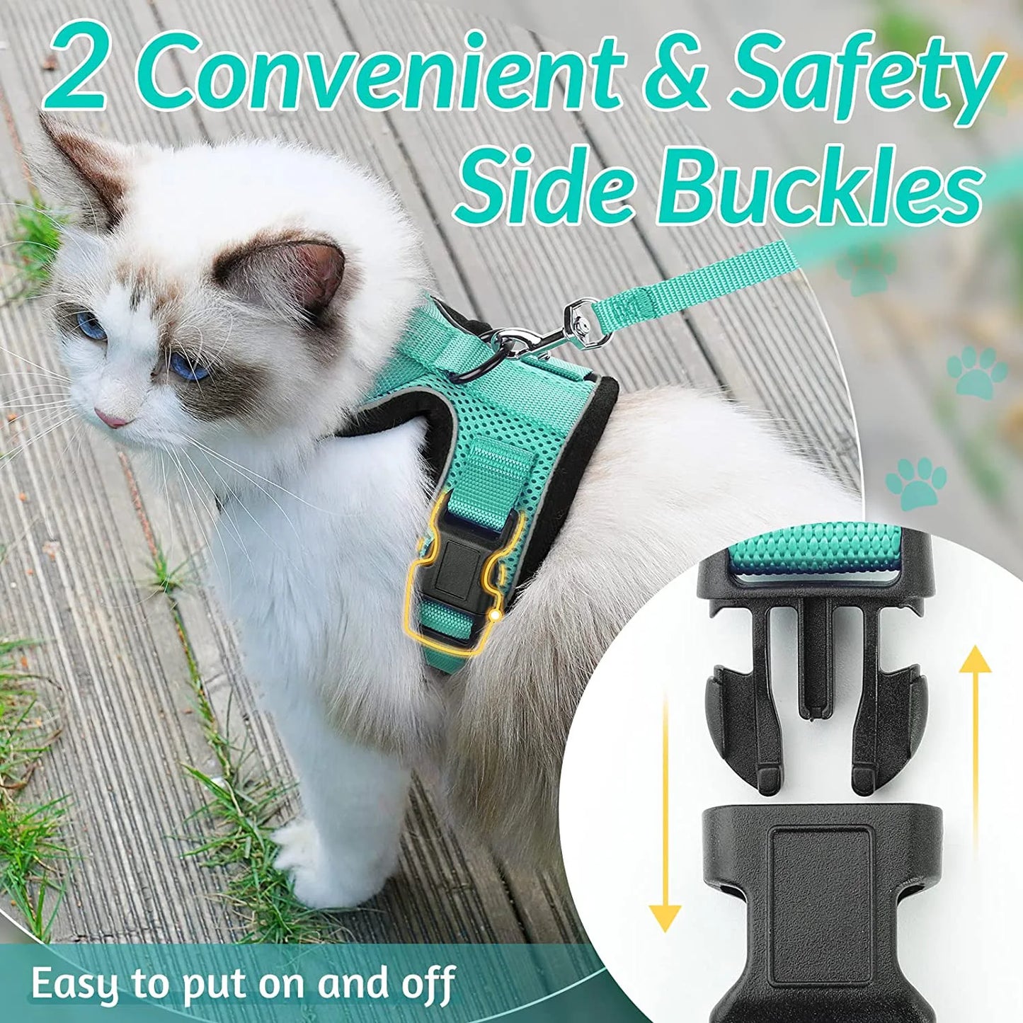 Adjustable Anti-Escape Small Cat Belt Kitten Harness Light Breathable Soft Pet Vest Wiring Harness Traction Belt Kitten Walking