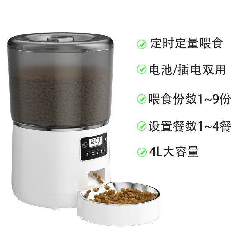 6L Pet Feeder with 3  Bowl Automatic Cat Feeder Smart Dog Food Dispenser WiFi Timing Quantitative Stainless Steel Feeding