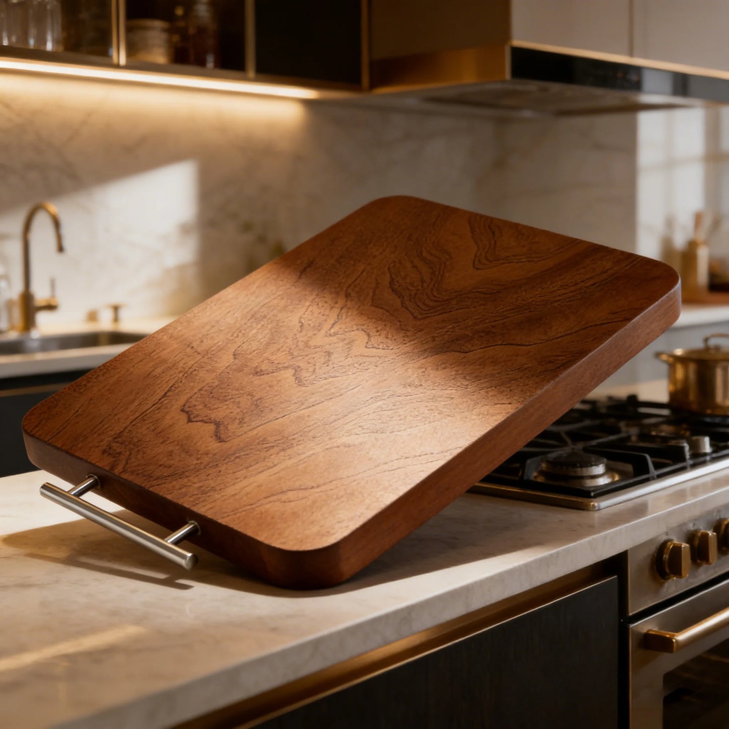 Black Gold Ebony Cutting Board, 3cm Thick Solid Wood No Paint No Wax, Double Sided Maintenance-Free Antibacterial Chopping Block