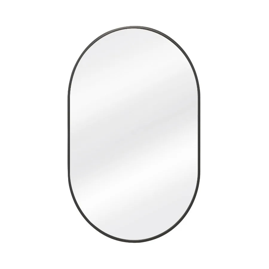 16"x24" Oval Mirror Bathroom Vanity Mirror Wall-Mounted Mirror, Black