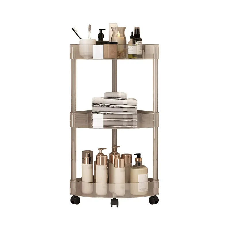 Shelf Trolley Bathroom Organizer Shelves Kitchen Home Large Capacity Storage Rack Acryl Cart Corner Cosmetic Organizer Supplies
