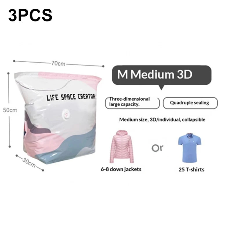 Vacuum Storage Bags Store Clothes Quilts Luggage Sealed Pump Free Thickened Large Capacity Space Saving Household Storage Supply