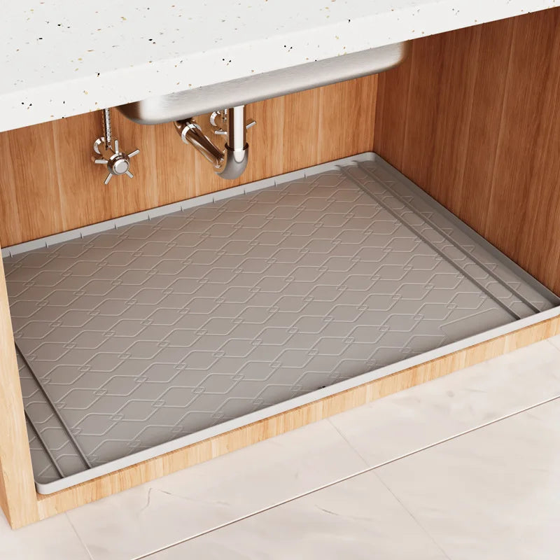 Silicone Under Sink Mat Kitchen Essentials Gadgets, Shelf Liner Cabinet Protector, Home Organizers Storage, Waterproof Bathroom