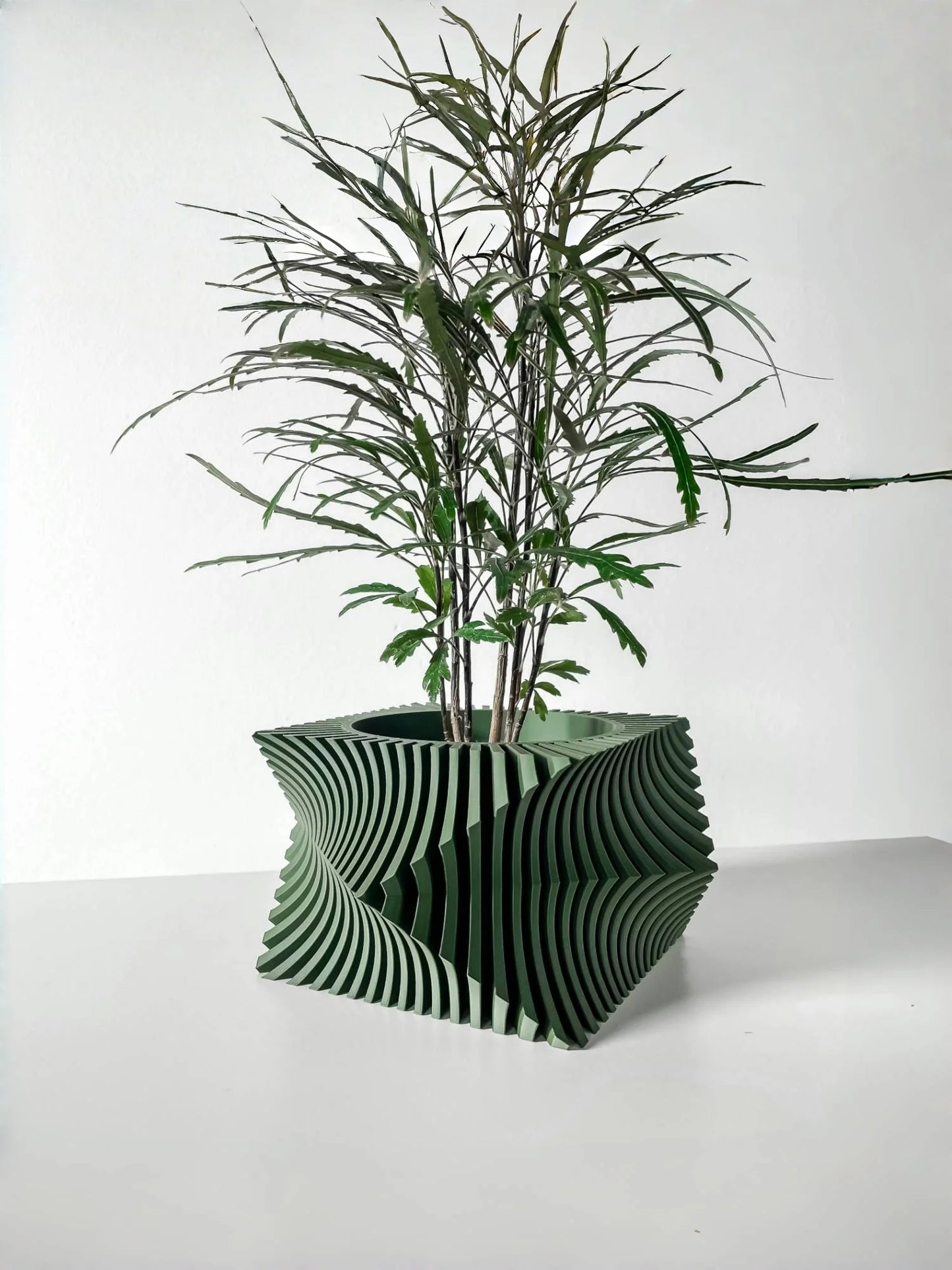 PLA 3D Printed Plant Pot Biodegradable Stripe Design