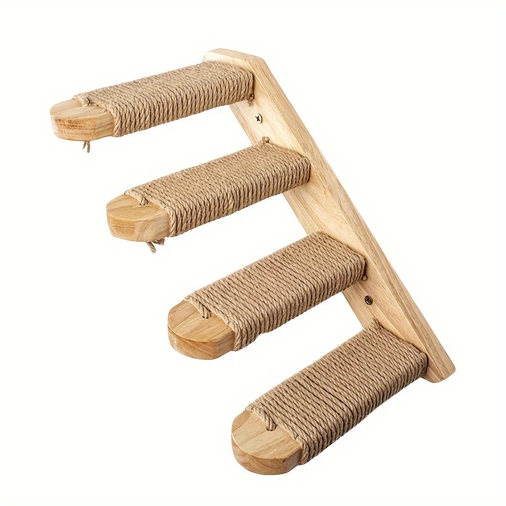 Large Cat Climbing Stairs, Solid Wood Ledge Cat Climbing Frame, Wall-Mounted Segmented Cat Stairs, Wooden Cat Climbing Ladder