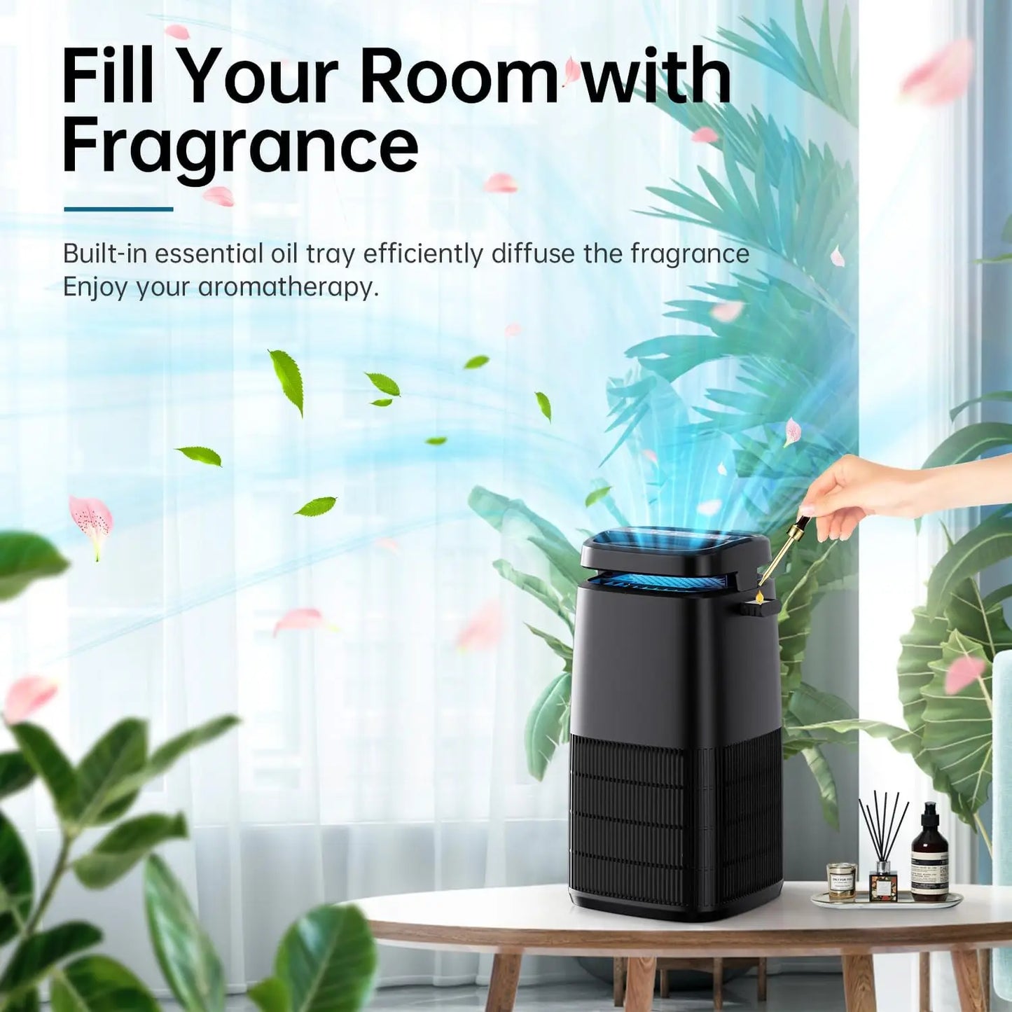 4-in-1 Air Purifier for Home with True H13 Filter, Ionizer, UV, Covers 1250 Ft², Removes 99.97% of Pollen Smoke Pet Dander for