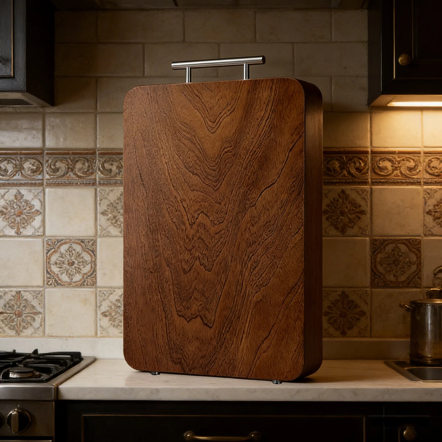 Black Gold Ebony Cutting Board, 3cm Thick Solid Wood No Paint No Wax, Double Sided Maintenance-Free Antibacterial Chopping Block