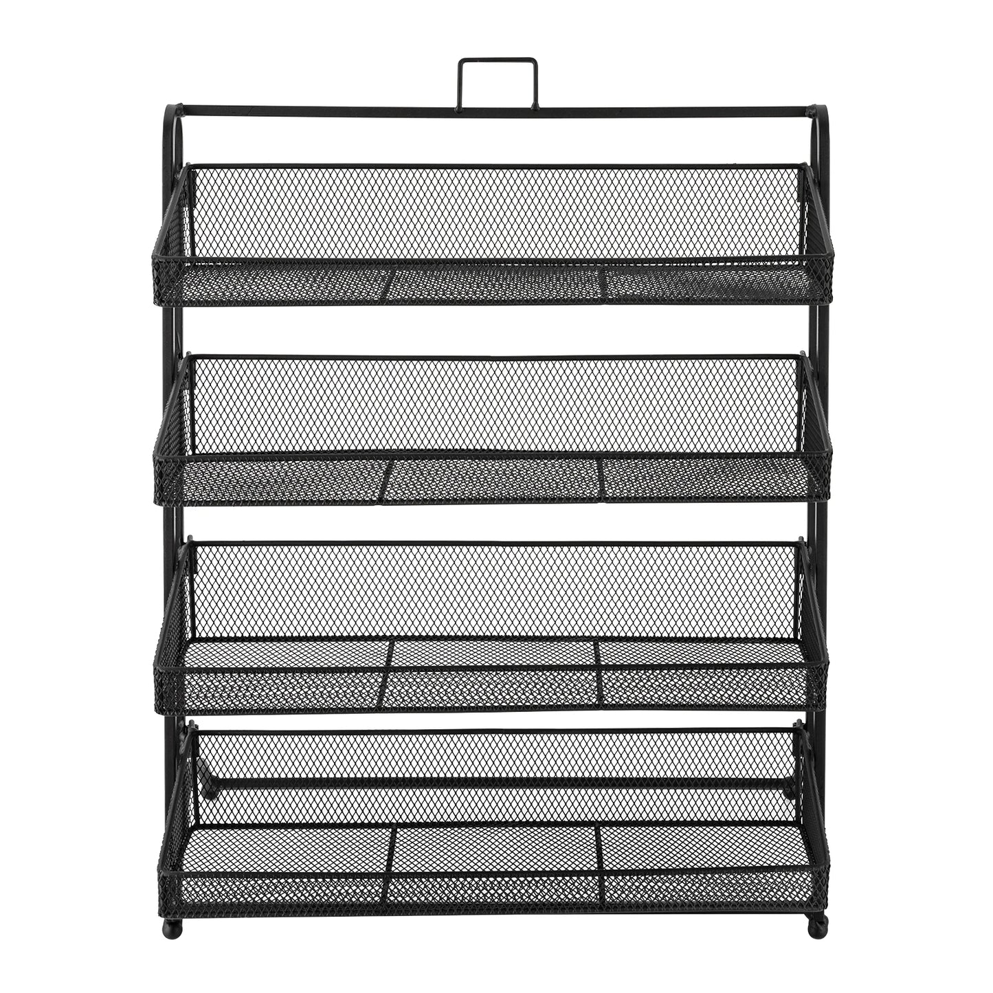 Mutifunctional Storage Basket 4Tiers Retail Candy Display Rack,Counter Groceries Display Shelf for Stores Office