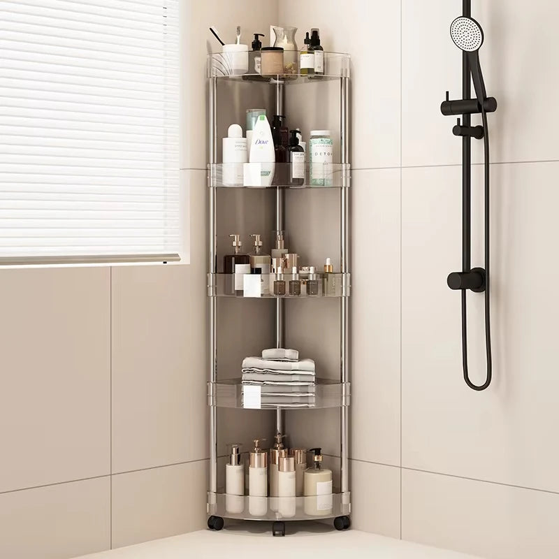 Shelf Trolley Bathroom Organizer Shelves Kitchen Home Large Capacity Storage Rack Acryl Cart Corner Cosmetic Organizer Supplies