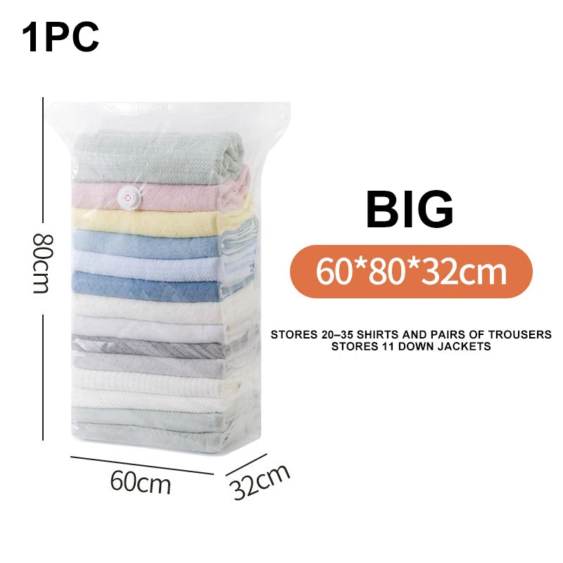 Vacuum Storage Bags Store Clothes Quilts Luggage Sealed Pump Free Thickened Large Capacity Space Saving Household Storage Supply