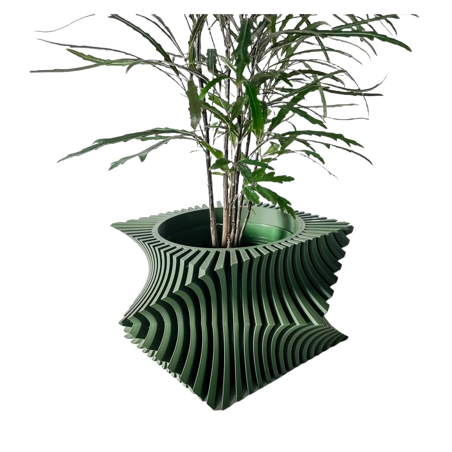PLA 3D Printed Plant Pot Biodegradable Stripe Design