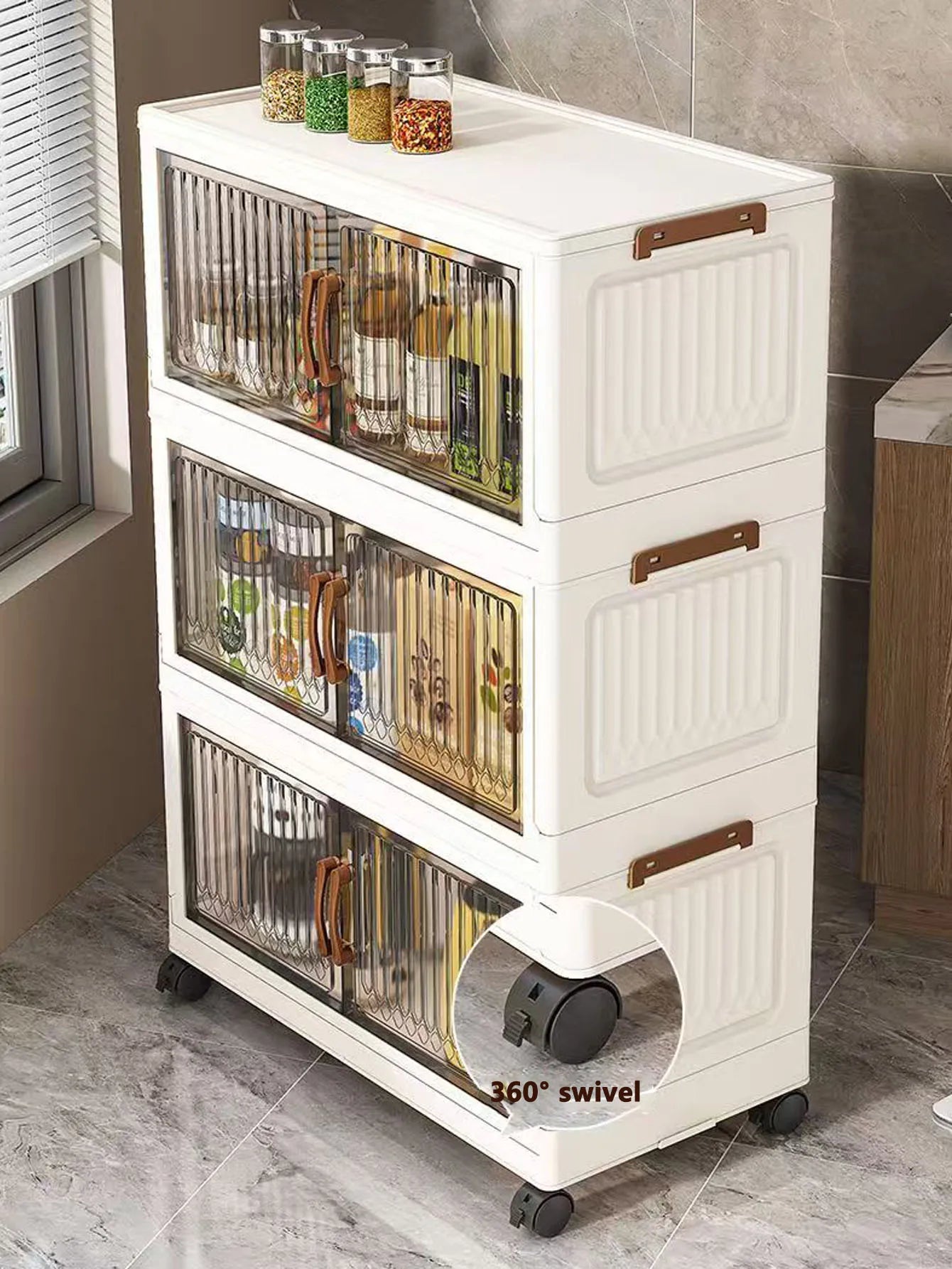 Thickened Foldable Multi-layer Storage Cabinet on Wheels – Mobile Organizer for Baby Closet, Snacks & Toys, Space-Saving Home