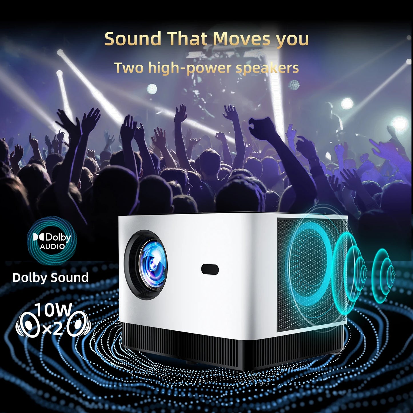 KTC Smart Projector 4K Supported TRUE 600ANSI Native 1080P with WiFi and Bluetooth & Dual Strong Speakers
