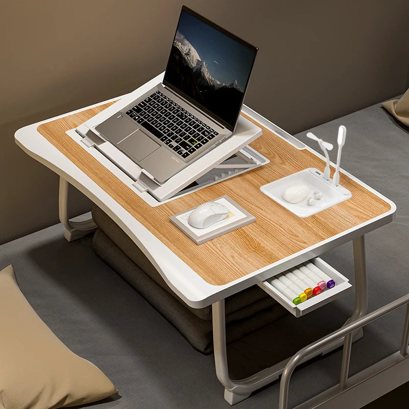 Foldable Laptop Desk, Desktop Lifting Laptop Rack, Reading Laptop Desk, Home Breakfast Tray Office Desk, Study Desk with Drawers