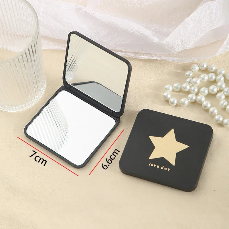 Portable Handheld Mini Makeup Mirror, Dormitory Tabletop And Office Use, Adjustable And Portable Folding Mirror