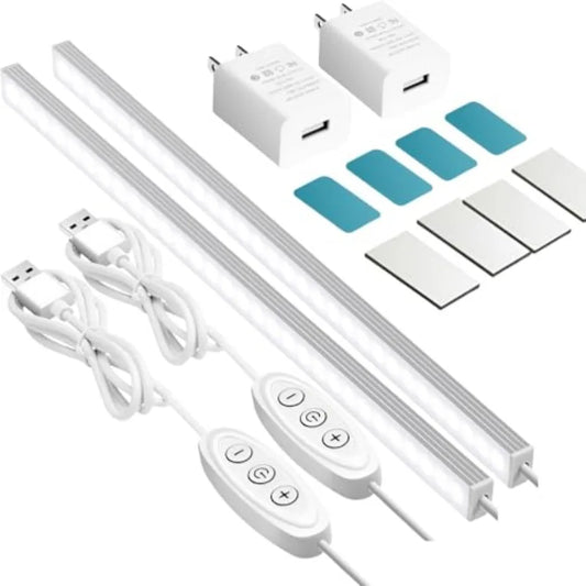 Under Cabinet Lights, 12 Inch Plug in Under Cabinet Lighting, LED Closet Lights, 6000K Cool White Light, Ultra Thin Dimmable Li