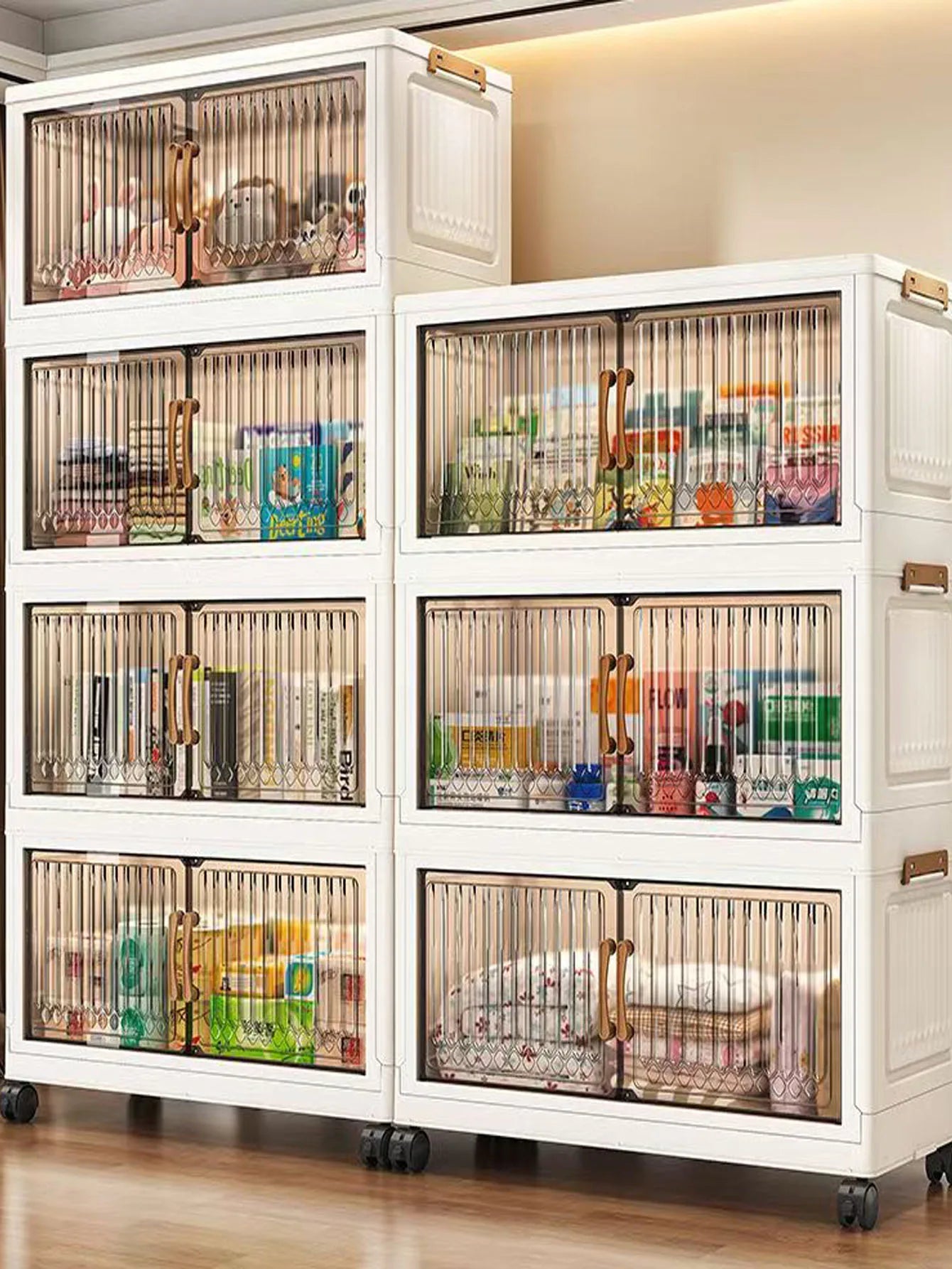 Thickened Foldable Multi-layer Storage Cabinet on Wheels – Mobile Organizer for Baby Closet, Snacks & Toys, Space-Saving Home