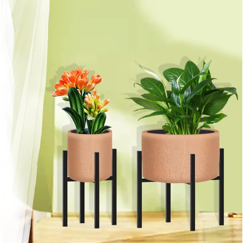 Adjustable Heavy Duty Metal Plant Stand for 10 to 16 Inch Pots Indoor Outdoor Corner Use Black Single